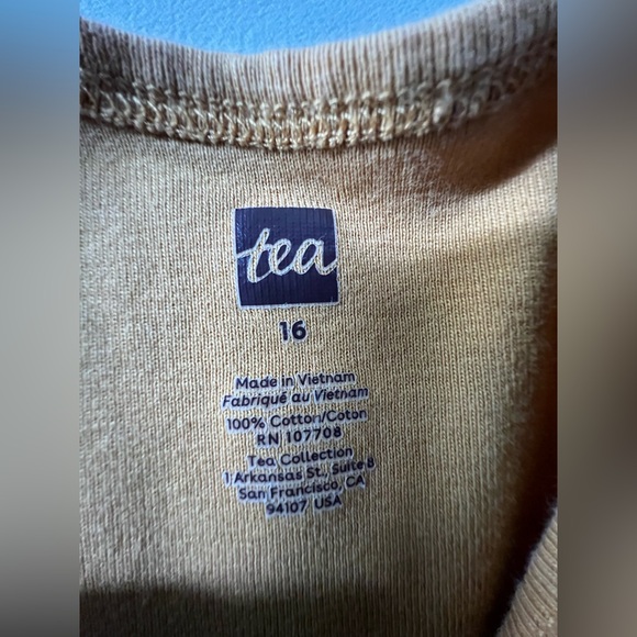 Tea Collection Mustard Yellow Flower Twirl Dress Girls 16 - Picture 5 of 5